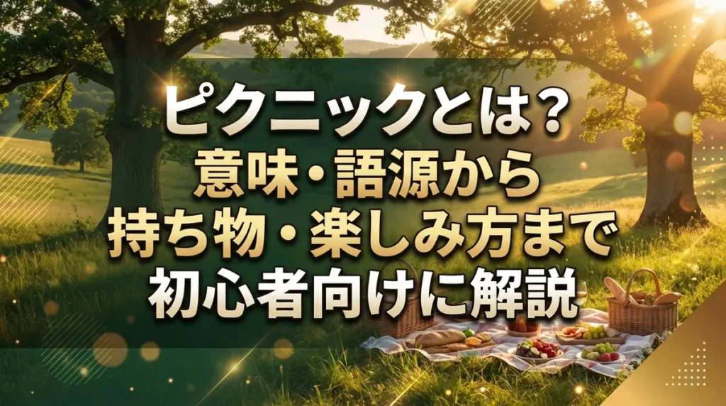ピクニックとは？意味・語源から持ち物・楽しみ方まで初心者向けに解説