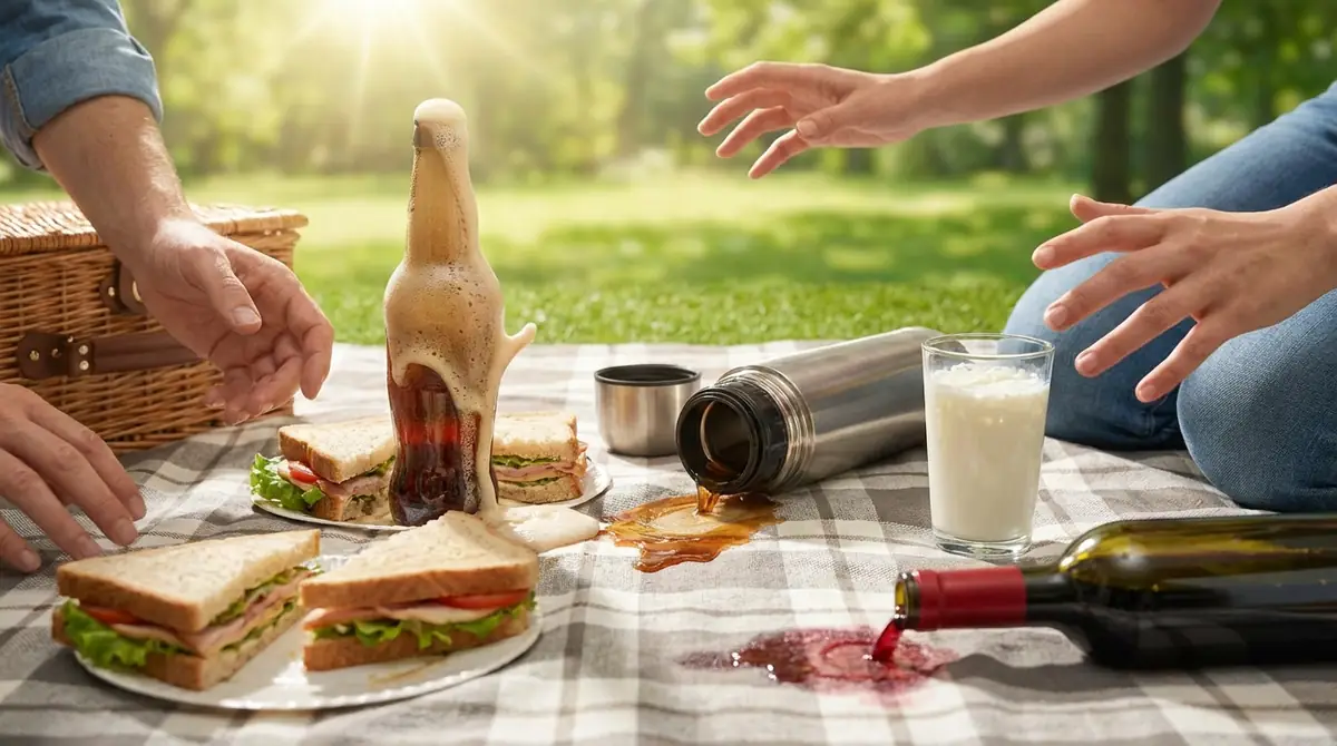 ピクニックに持っていくと失敗する飲み物NG例
