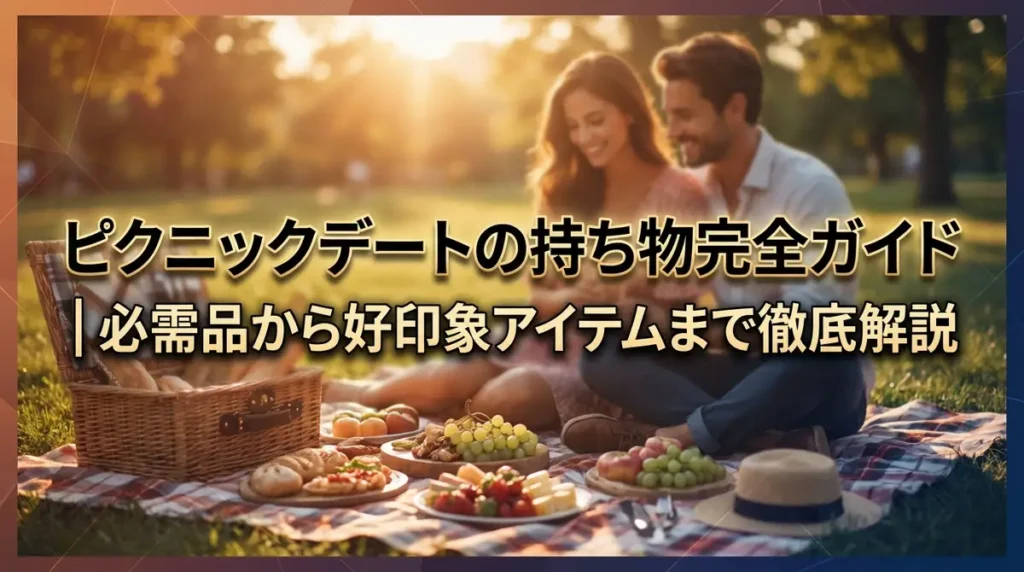 ピクニックデートの持ち物完全ガイド｜必需品から好印象アイテムまで徹底解説