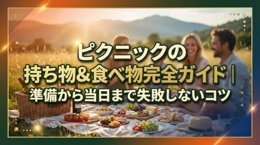 ピクニックの持ち物&食べ物完全ガイド｜準備から当日まで失敗しないコツ