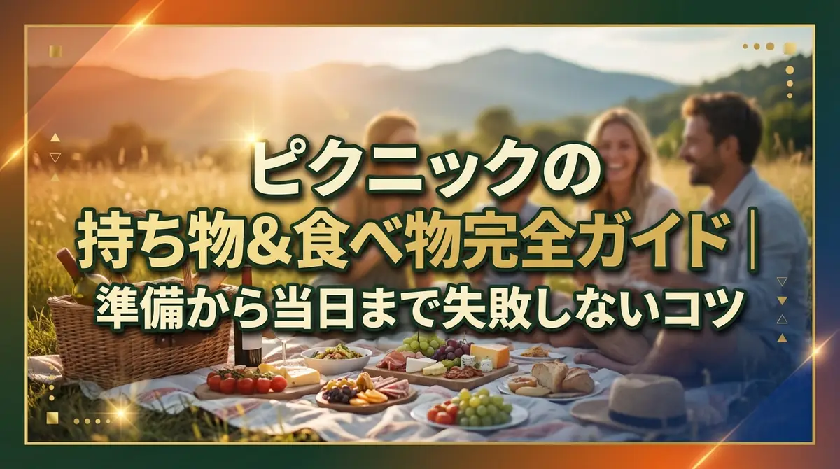 ピクニックの持ち物&食べ物完全ガイド｜準備から当日まで失敗しないコツ