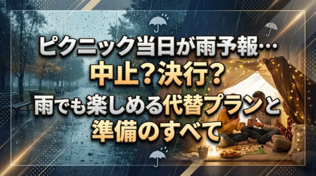 ピクニック当日が雨予報…中止？決行？雨でも楽しめる代替プランと準備のすべて
