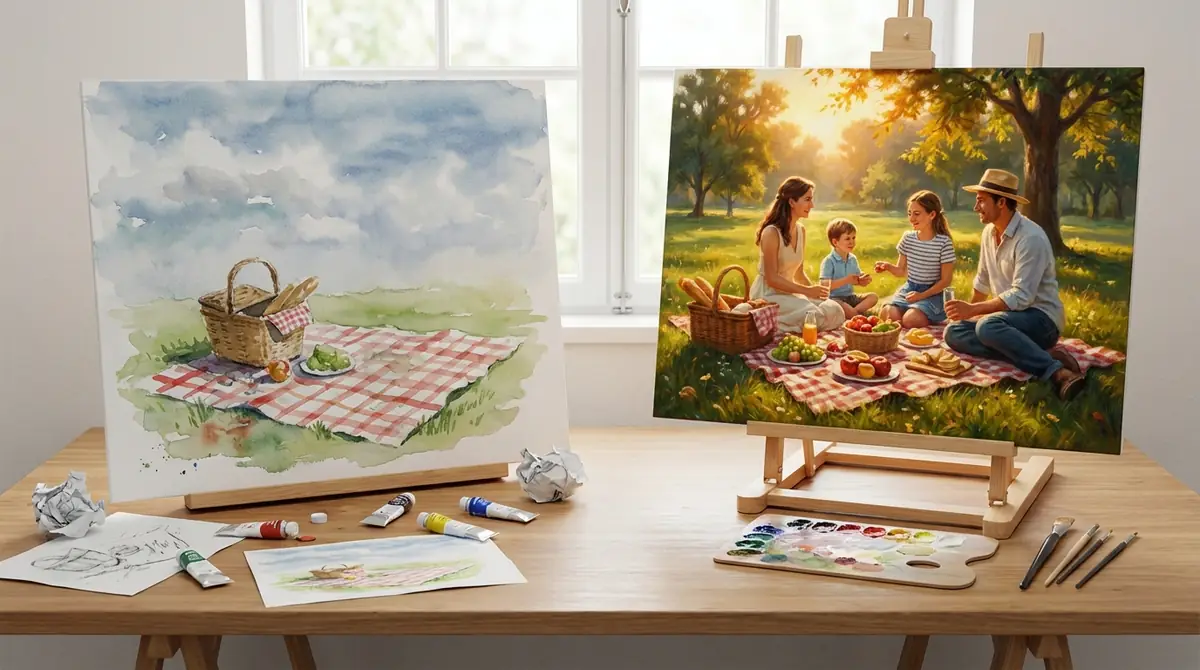 ピクニックの絵でよくある失敗と解決策