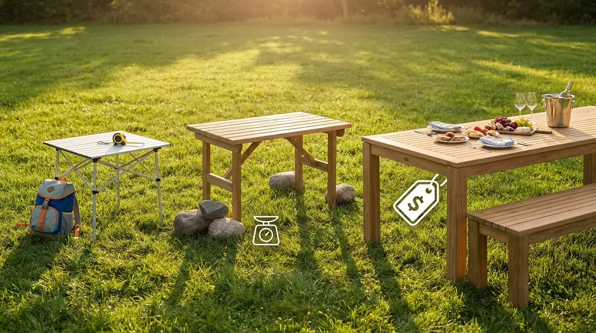 【早見表】ピクニック机のサイズ・重さ・価格の目安