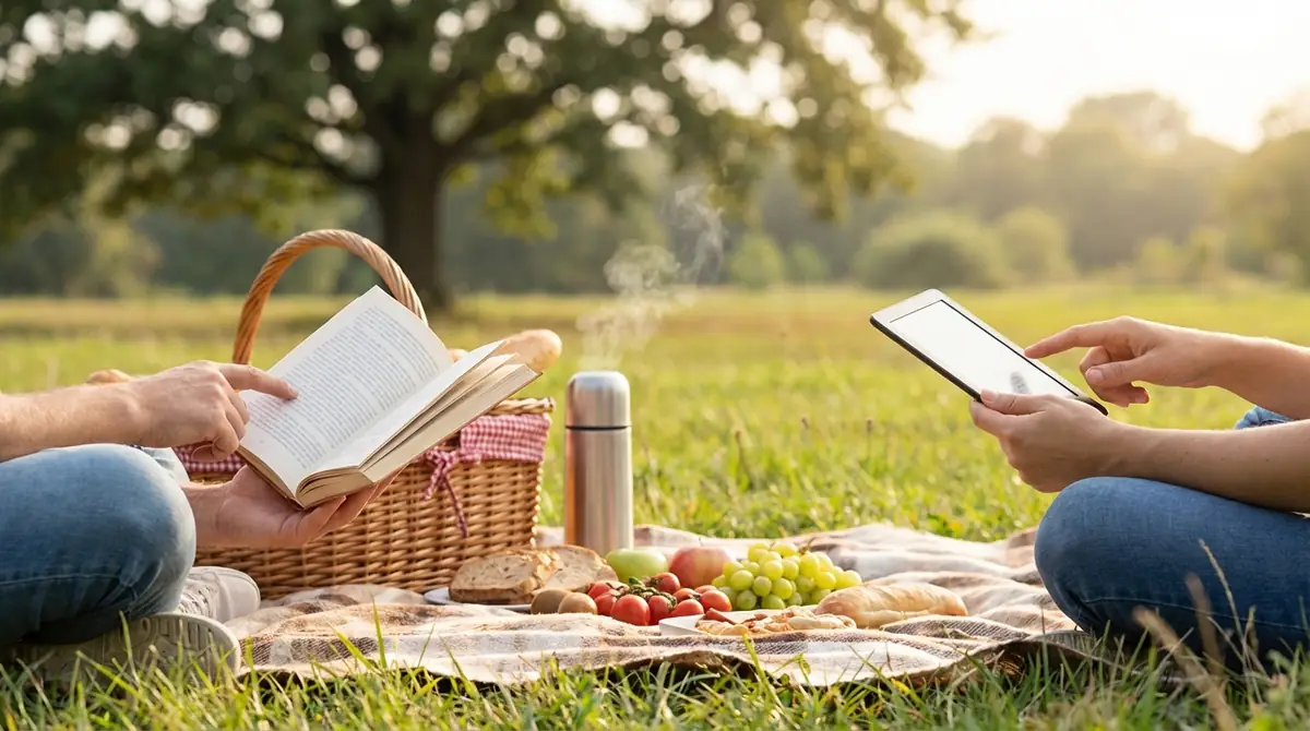 電子書籍と紙の本、ピクニックにはどっちがいい？