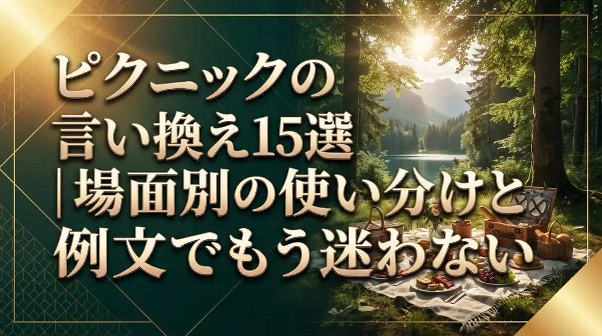 ピクニックの言い換え15選｜場面別の使い分けと例文でもう迷わない