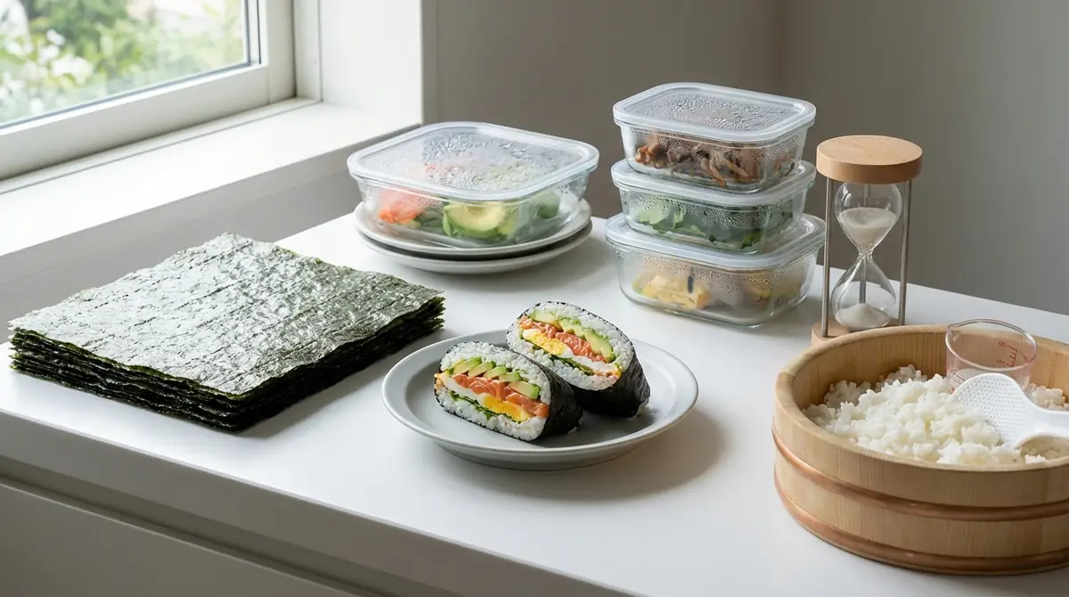【早見表】おにぎらずの基本データ｜海苔・ご飯の量・保存時間