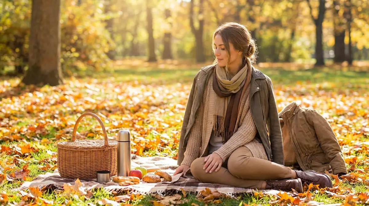 10月ピクニックの服装|寒暖差に負けないレイヤード術
