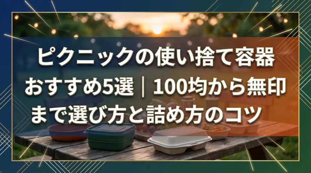 ピクニックの使い捨て容器おすすめ5選｜100均から無印まで選び方と詰め方のコツ