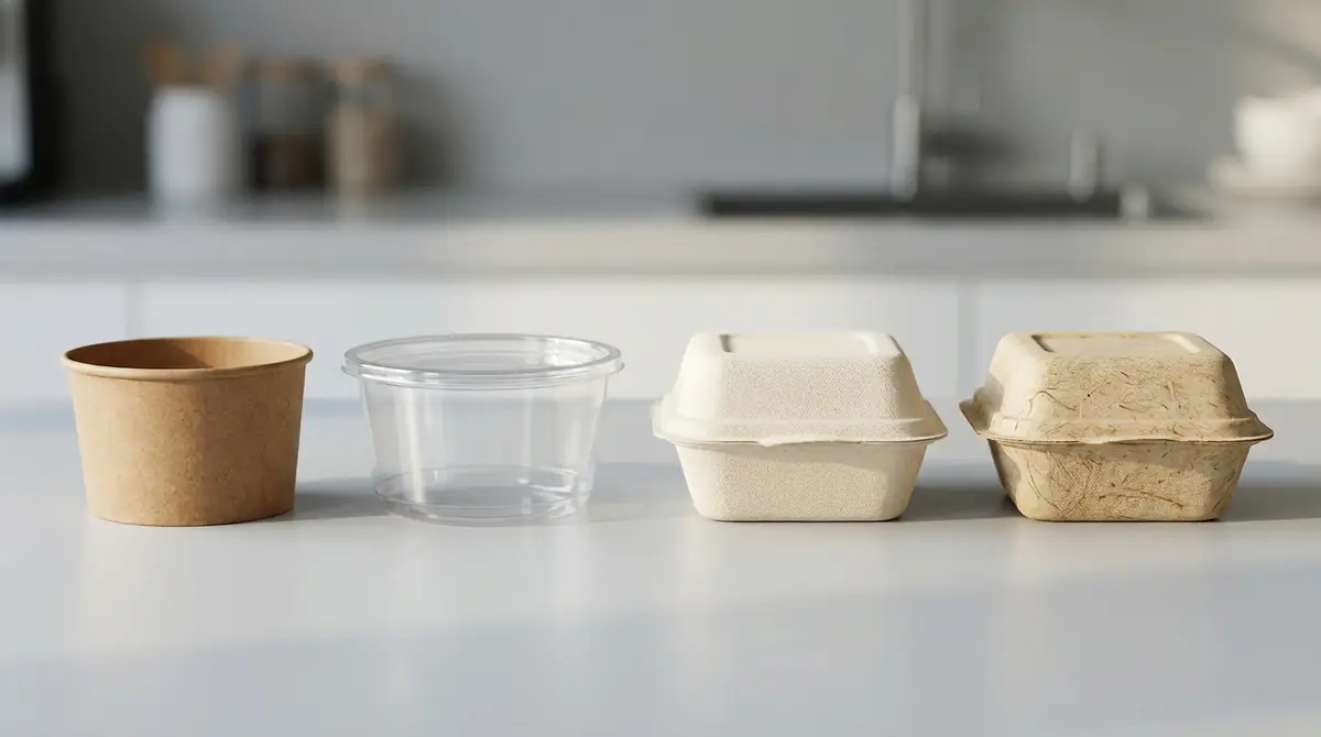 【素材別】使い捨て容器の特徴比較｜紙・プラ・バガス・竹の違い